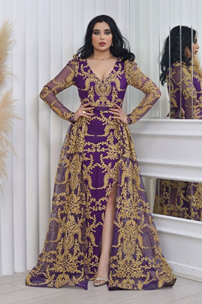 Matik Abiyem Esnek Tül Üzerine Kabartma Simli Tasarım Abiyemiz