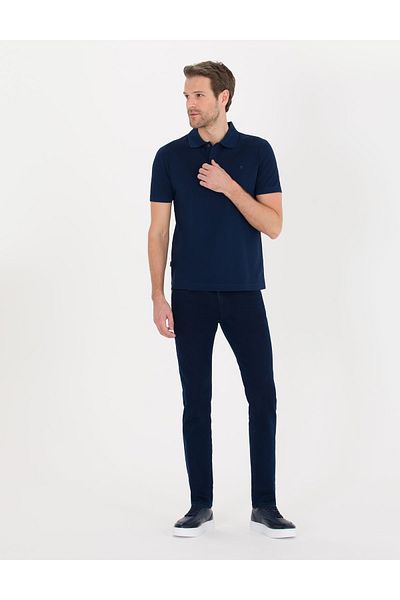 Pierre Cardin Μπλουζάκι Mercerized Sports Woven Slim Fit Navy Polo Collar 23 ετών