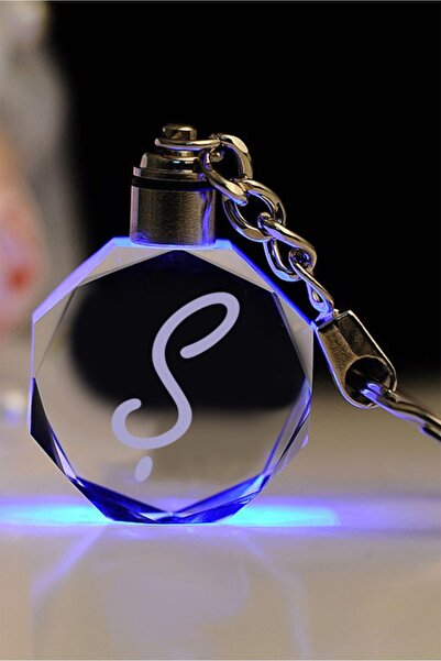 MERTKRİSTAL Μπρελόκ με γράμμα Σ από γυαλί - Γράμμα και μπρελόκ