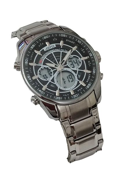 Joefox Men's Wristwatch Digital Analog with Steel Cord 1695