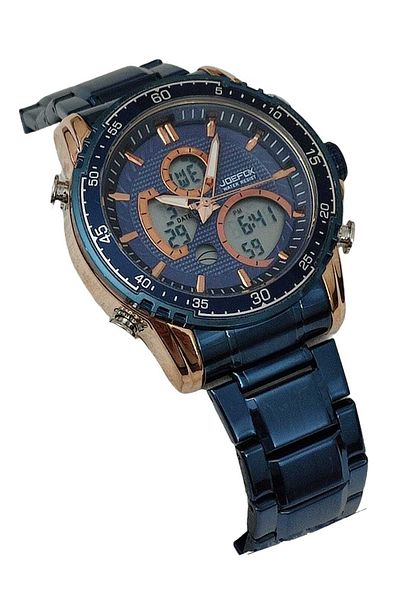 Joefox Men's Wristwatch Digital Analog with Steel Cord 1693