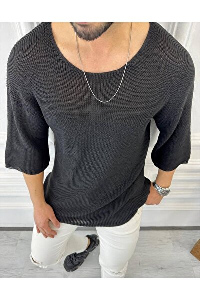 elkumoda Tricou Tricotat Tricotat Tricou Respirabil Anti-transpirație Tricou ...