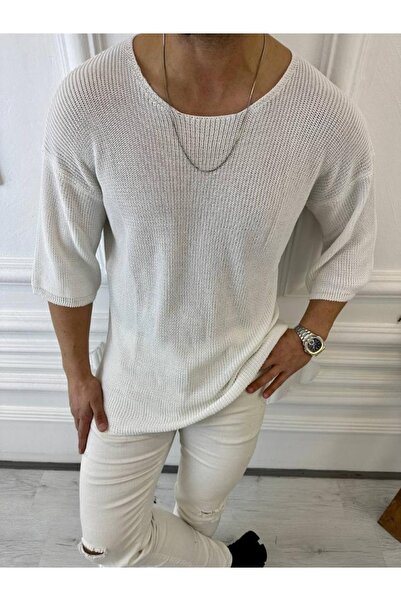 elkumoda Τιπώτ Πλεκτό Τιπώτ Αναπνεύσιμο Δεν Ιδρώνει Oversize Χαλαρή Κωπή Τι-σερτ