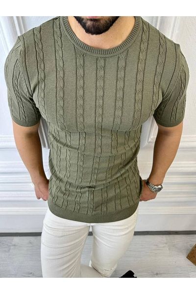 elkumoda Μπλούζα Τρεμοτός Μπλούζα Πλεκτή Αναπνέουσα Δεν Ιδρώνει Slim Fit Στενή Κοπή T-shirt
