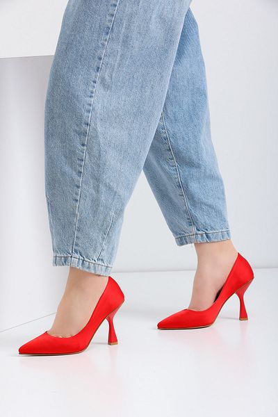 La Limar 8.5cm Red Satin Stiletto Women's Heeled Shoes
