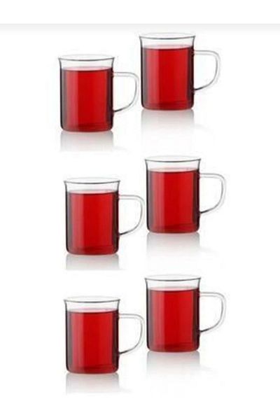 Pembelia Life Set of 6 Borosilicate Glass Heat Resistant 150ml Mug Tea Cups