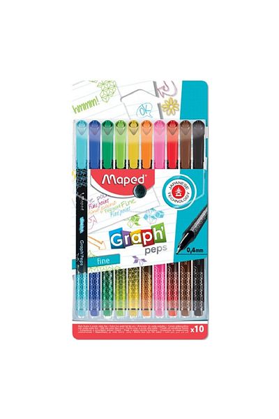 Maped Fineliner Pen Patterned 10 Pieces 0.4mm N:749050