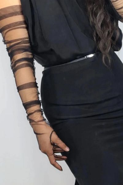 Hayalperest boncuk Manusi Mireasa Negre Manusi Pentru Costume Speciale Manusi Costum Manusi Bal