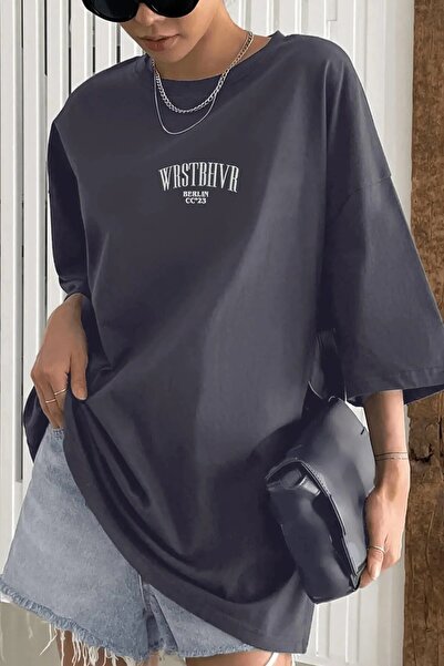 Machetta Μπλουζάκι με υπερμεγέθη χωρίς εμπριμέ Unisex Crew Neck Oversize