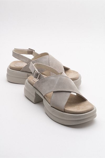 LuviShoes Most Stone Suede Genuine Leather Women's Sandals