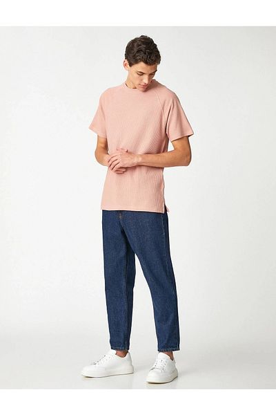 Koton 3sam10249hk Ανδρικό T-shirt Ροζ