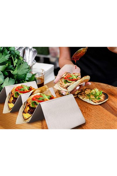 Matar Endüstriyel Mutfak Ekipmanları Metal Black Color Taco and Sandwich Bread Presentation Stand