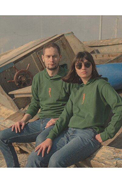 Double Tank Denizatı Nakışlı Kapüşonlu Sweatshirt