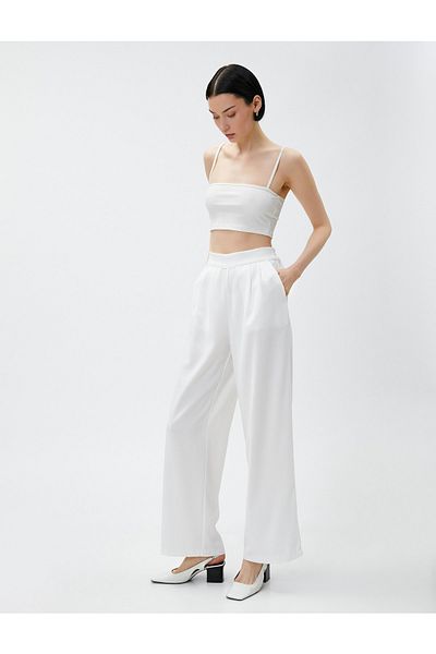 Koton Hose - Ecru - Wide Leg