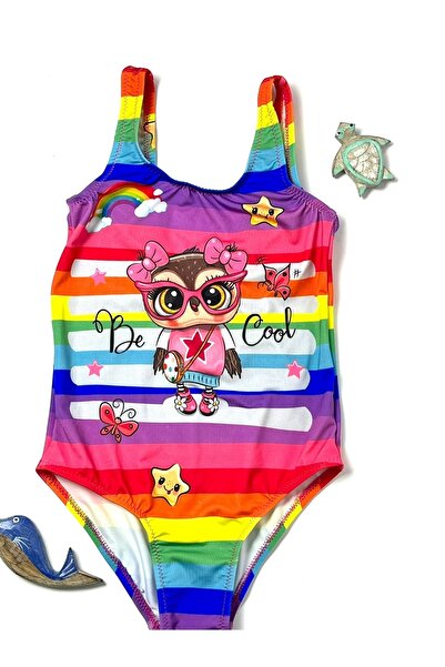 Eke Tekstil Girl's Be Cool Printed Digital Swimsuit, Bikini