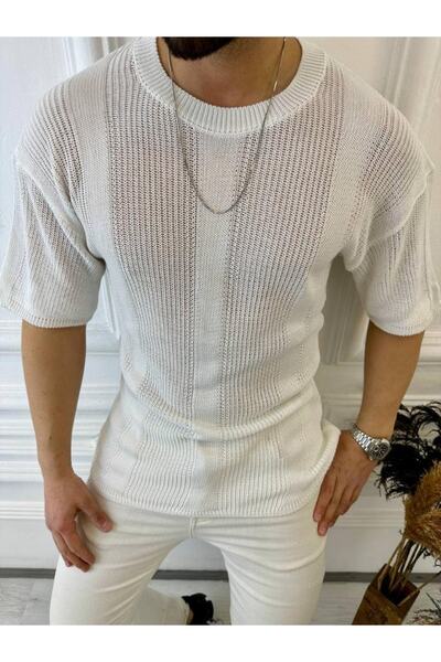 elkumoda Tricou Tricotat Tricou Respirabil Anti-transpirație Oversize Largi T...