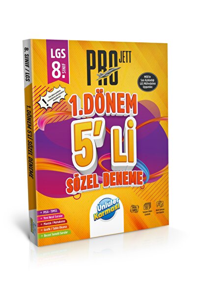 Lgs 8.sınıf Projett 1.dönem 5'li Sözel Deneme 2023 Mart Baskı Ünlüler Yayınları