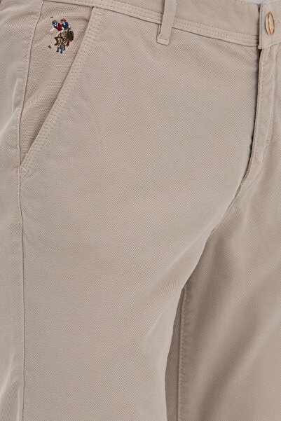 U.S. Polo Assn. Us. Polo Assn. Dokuma Erkek Camel Chino Pantolon