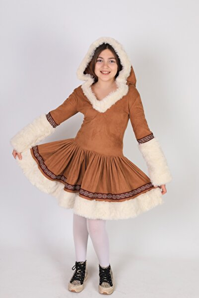 Annee Bakk Eskimo Kız Çocuk Kostümü, Kız Çocukları Için Eskimo Temalı Kostüm