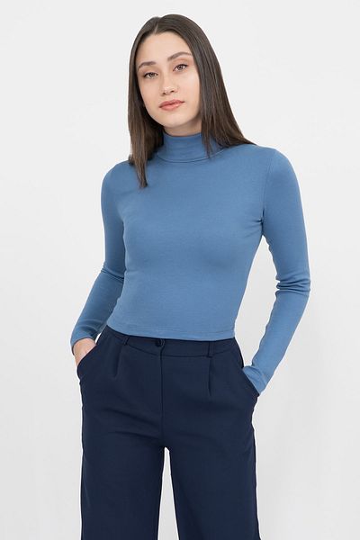 Soyo Bluză de damă, albastră, din bumbac, cu mânecă lungă