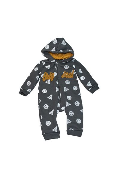 edoy Emoji Baby Jumpsuit Zippered 100% Cotton 0-3 Months, 3-6 Months, 6-9 Months