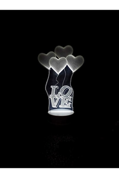 şamaksesuar Sevgiliye Hediye Romantik Love Kalp Led Işıklı 3d Gece Lambası