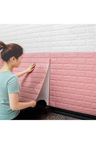 Renkli Duvarlar 70x77cm (0,53m2) Nw03 Pembe Kendinden Yapışkanlı Oyun Alanı Bebek Odası Çocuk Odası 3d Dekoratif Duv