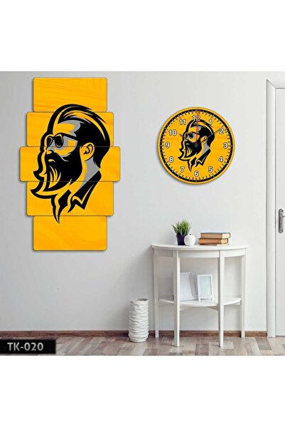 EVLOYA Sarı Berber - Tablo Saat Kombini