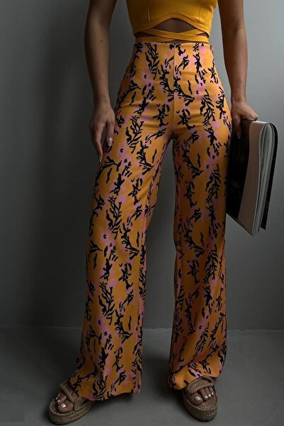 lovebox Women's Patterned Pipe Leg Trousers 23S01012