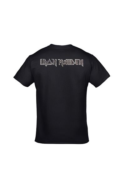 Orijin Tekstil Iron Maiden Number Of The Beast Unisex εμπρός πίσω εμπριμέ μαύρο μπλουζάκι