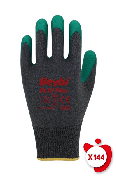 Beybi Pl17 Flex Yeşil Likralı Ipten Örme Lateks Iş Eldiven 10 Beden 144 Çift