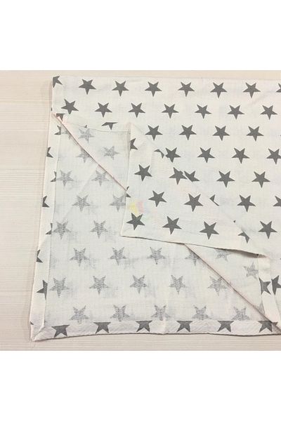 Renk Tekstil Gray Star Patterned Single Pique Blanket