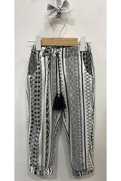Çikoby Baby Girl Black Patterned Shalwar
