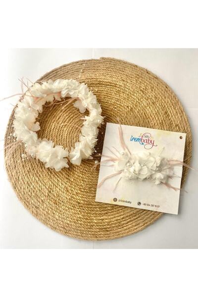 irembaby Anne Bebek Lohusa Seti Pudra Pembe Çiçekli Lohusa Tacı Ve Bebek Saç ...