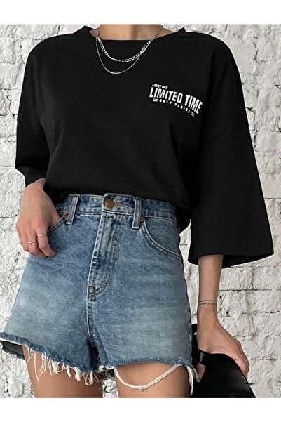AFROGİYİM Γυναικείο μπλουζάκι με στάμπα περιορισμένου χρόνου