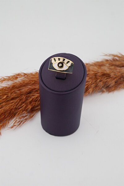 By Zeyna Aksesuar حلقة على شكل عين من المينا غير مرقمة قابلة للتعديل