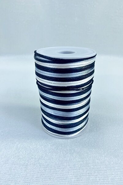 Hobigram 1 мм атласна стрічка, шнурок для намиста, шнурок для браслета, синьо-сірий, різнокольоровий, 10 метрів – шнурок для в'язання – в'язання