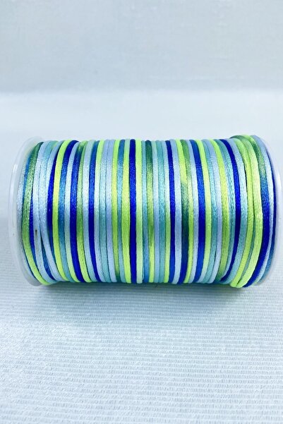 Hobigram 5 μέτρα Κορδόνι Σατέν Κορδόνι Κολιέ Βραχιόλι Σχοινί Πράσινο Μπλε Αποχρώσεις Πολύχρωμο 5 μέτρα – Σχοινί πλεξίματος