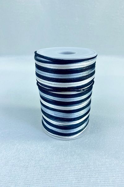 Hobigram 5 μέτρα Κορδόνι σατέν κορδόνι κολιέ Σχοινί βραχιόλι Σχοινί Navy Blue Grey Χρώμα 5 μέτρα