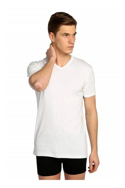 Tutku V-neck Ribbed Men's Undershirt, 6-pack