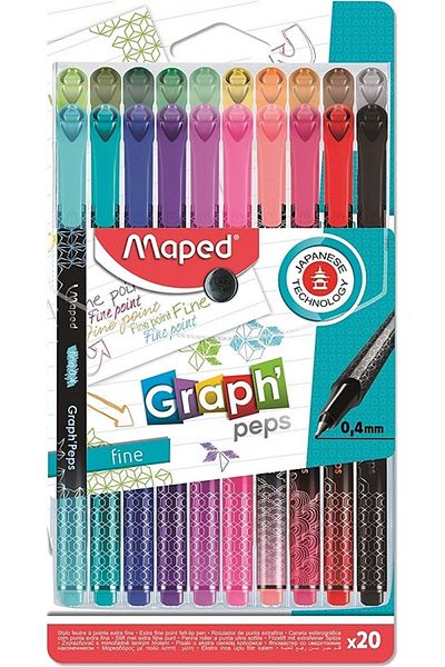 Maped Fineliner Patterned 20 Pieces Mixed749051