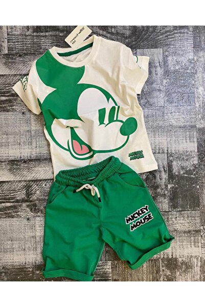 Keywest Colorful Mickey Mouse Printed Summer Unisex Children's Set