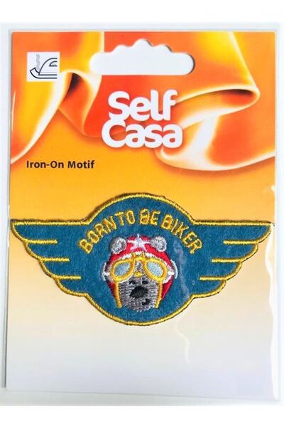 Self Casa Armament țesut care se lipsește cu fier de călcat - Patch - Patch Born To Be Biker Motiv de călcat