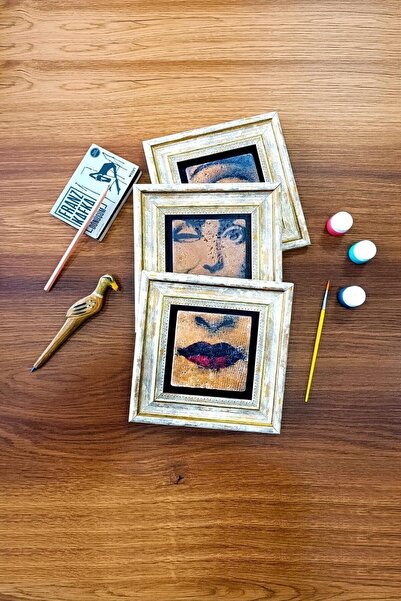 Resmo Doğal Taş Dekoratif Nalan 3'lü Set Tablo 20x20 Cm