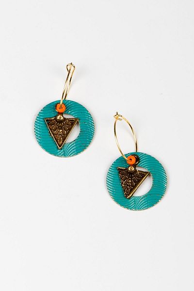 Lila Rosa Ethnic and Authentic Brass Earrings