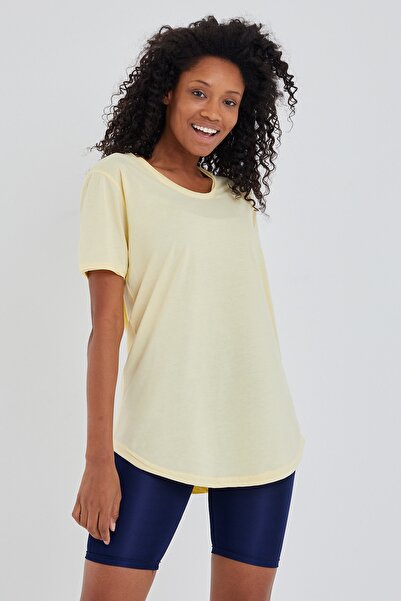 Tarz Cool Light Yellow Casual Women's T-shirt - KTCPS001R01S