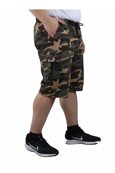 Starbattal Ανδρικό χτενισμένο βαμβακερό σορτς Commando Camouflage μεγάλου μεγέθους 23606 Tan