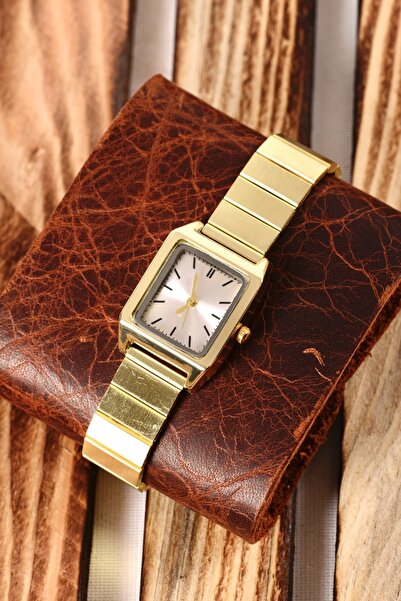 pierrose الرجعية الذهب معدن الفرقة خمر الحد الأدنى مربع حالة ساعة اليد النسائية