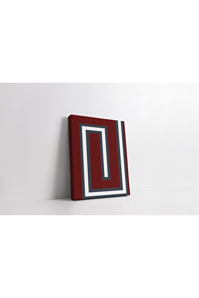 RUGSMODERN Kanvas Tablo Bordo Beyaz Lacivert Anahtar Temalı 242