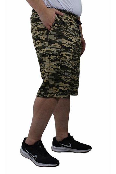 Starbattal Plus Size Commando Camouflage Men's Combed Cotton Shorts 23606 Military Green